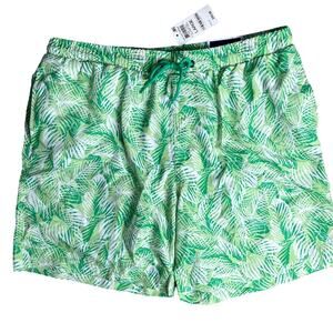 Club Room Mens Tropical Palms Quick-Dry 7" Swim Trunks Pale Green - Large $45